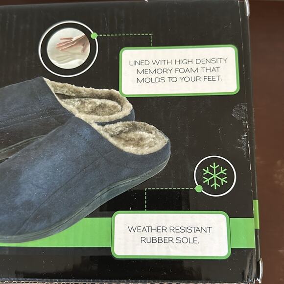 Silver One | Men's Memory Foam Slippers Size L (10/11) NIB - Picture 7 of 9